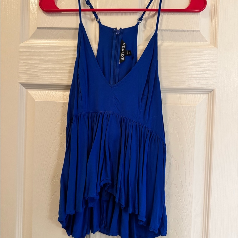 Express Blue Asymmetrical Camisole Tank Top